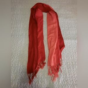 Pink & Red Scarf With Fringe